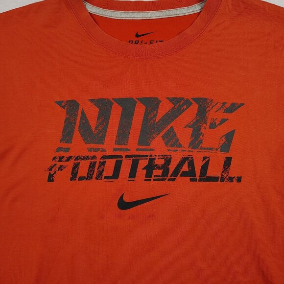 Nike Football Dri-Fit Orange Short Sleeve T Shirt Mens Large - Picture 3 of 9
